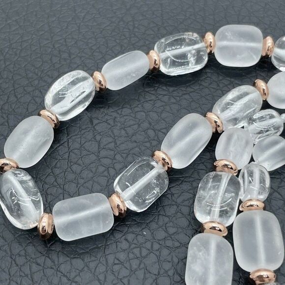 QVC Lola Rose Islington Clear Rock Crystal Necklace & Bracelet Set Adjustable - Picture 8 of 10